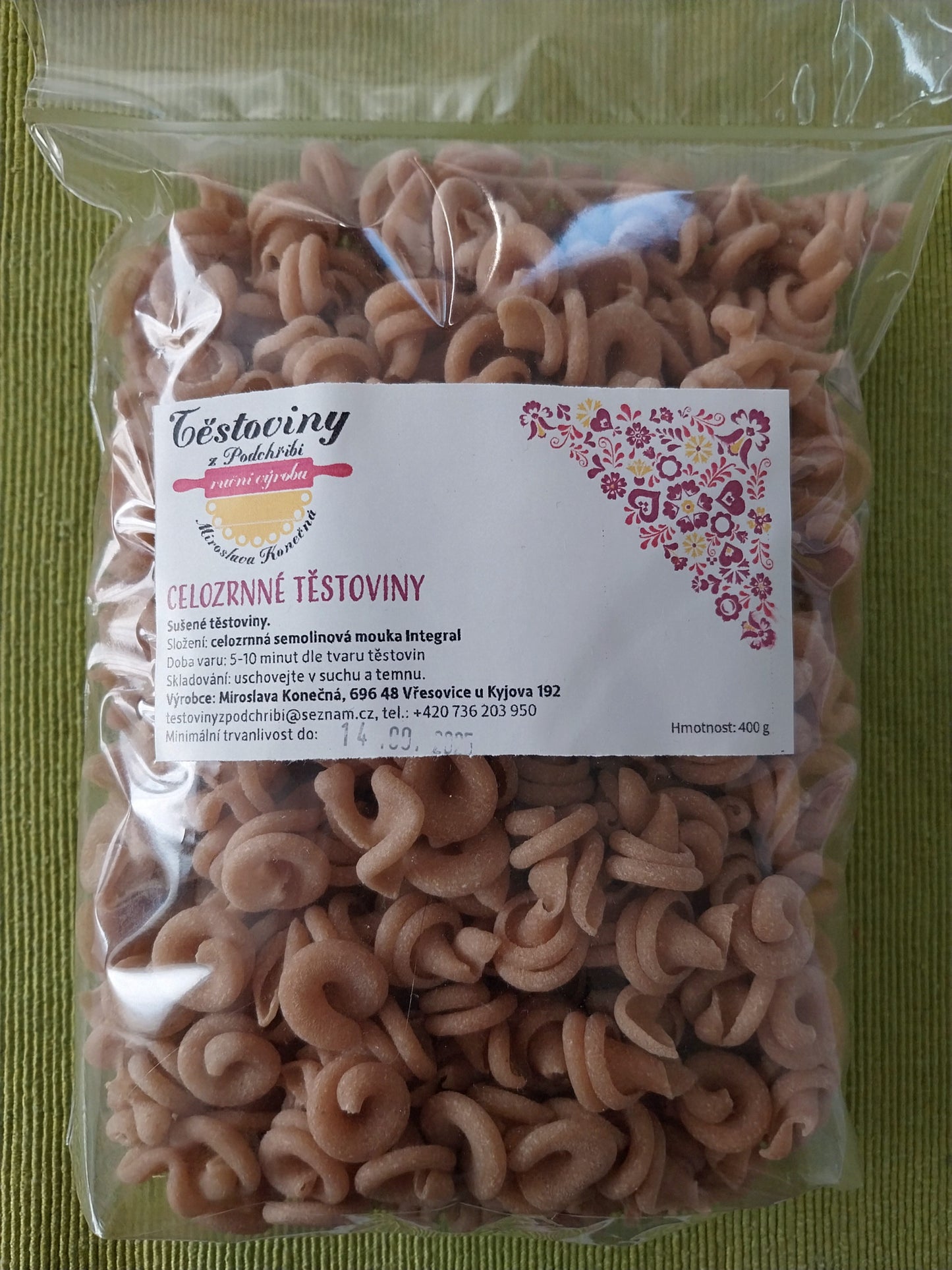 Celozrnné semolinové trotolle 400g