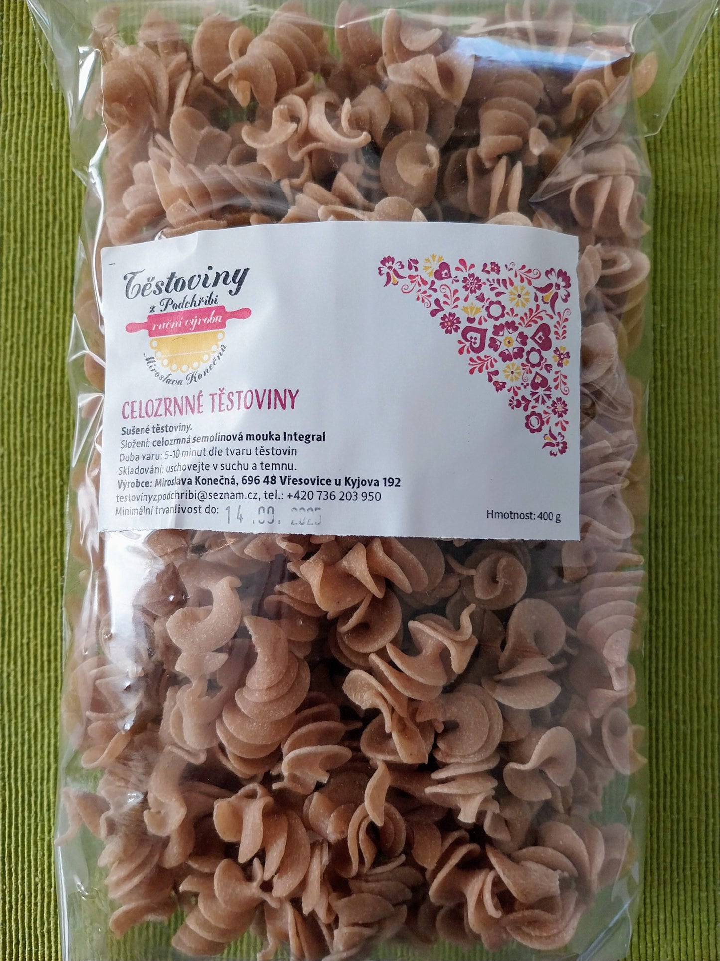 Celozrnné semolinové fussilli 400g
