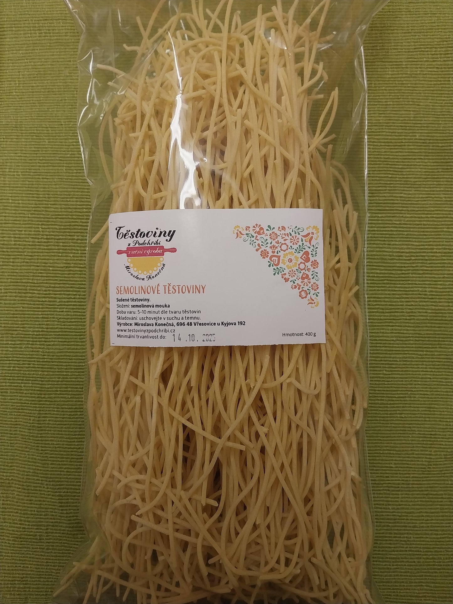 Semolinové špagety 400g
