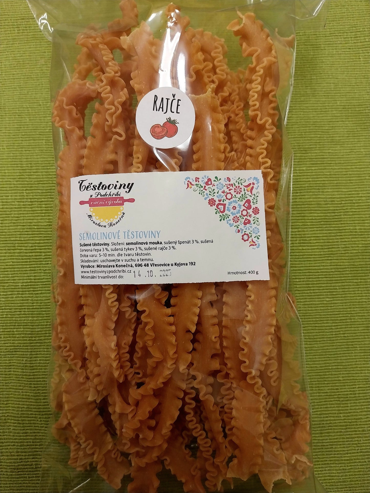 Semolinové mafaldine rajčatové 400g