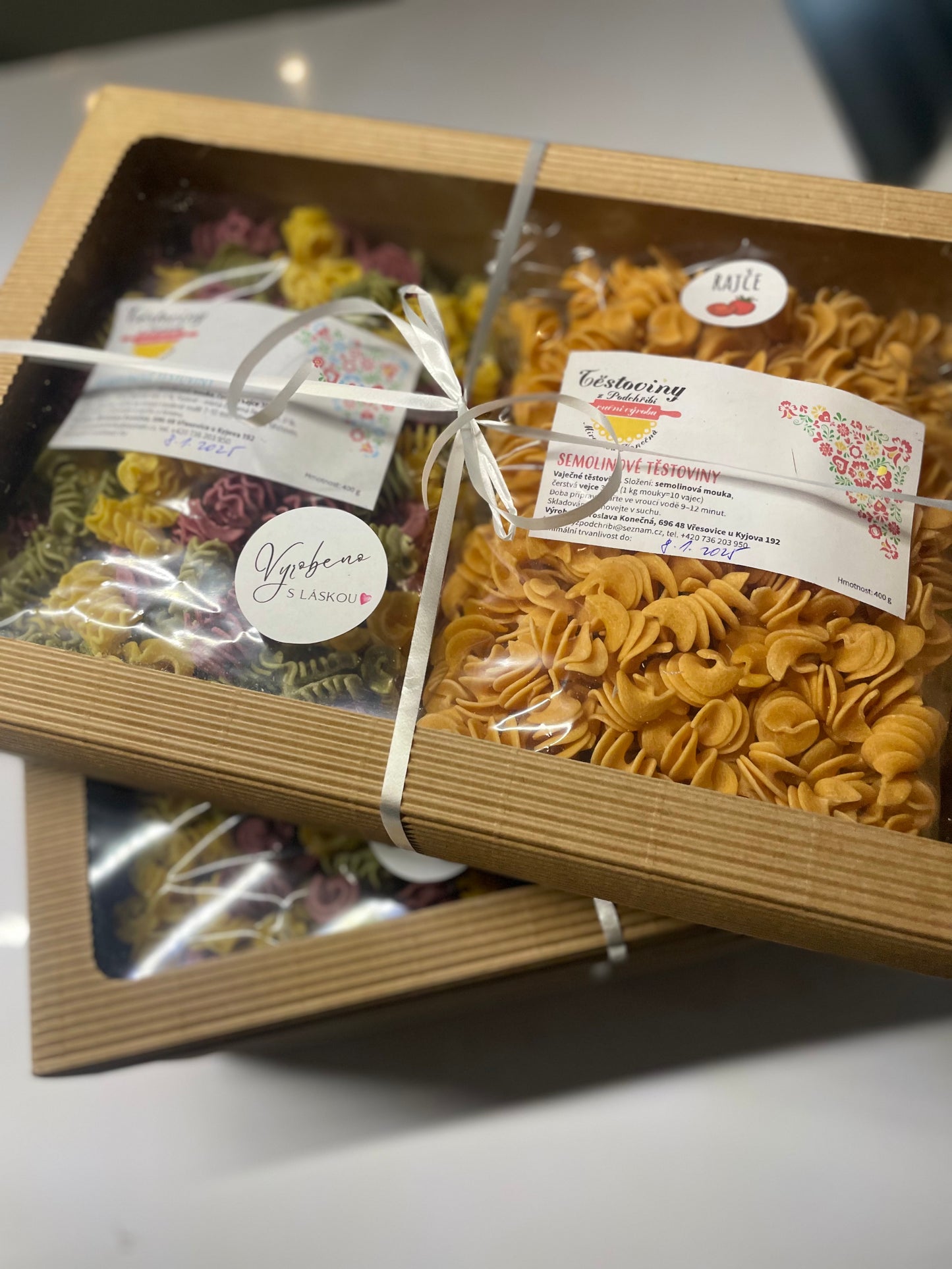 Dárkové balení 2ks v krabičce Těstoviny z Podchřibí