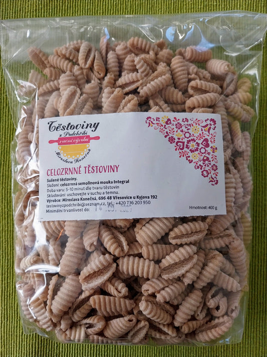 Celozrnné semolinové mušle 400g