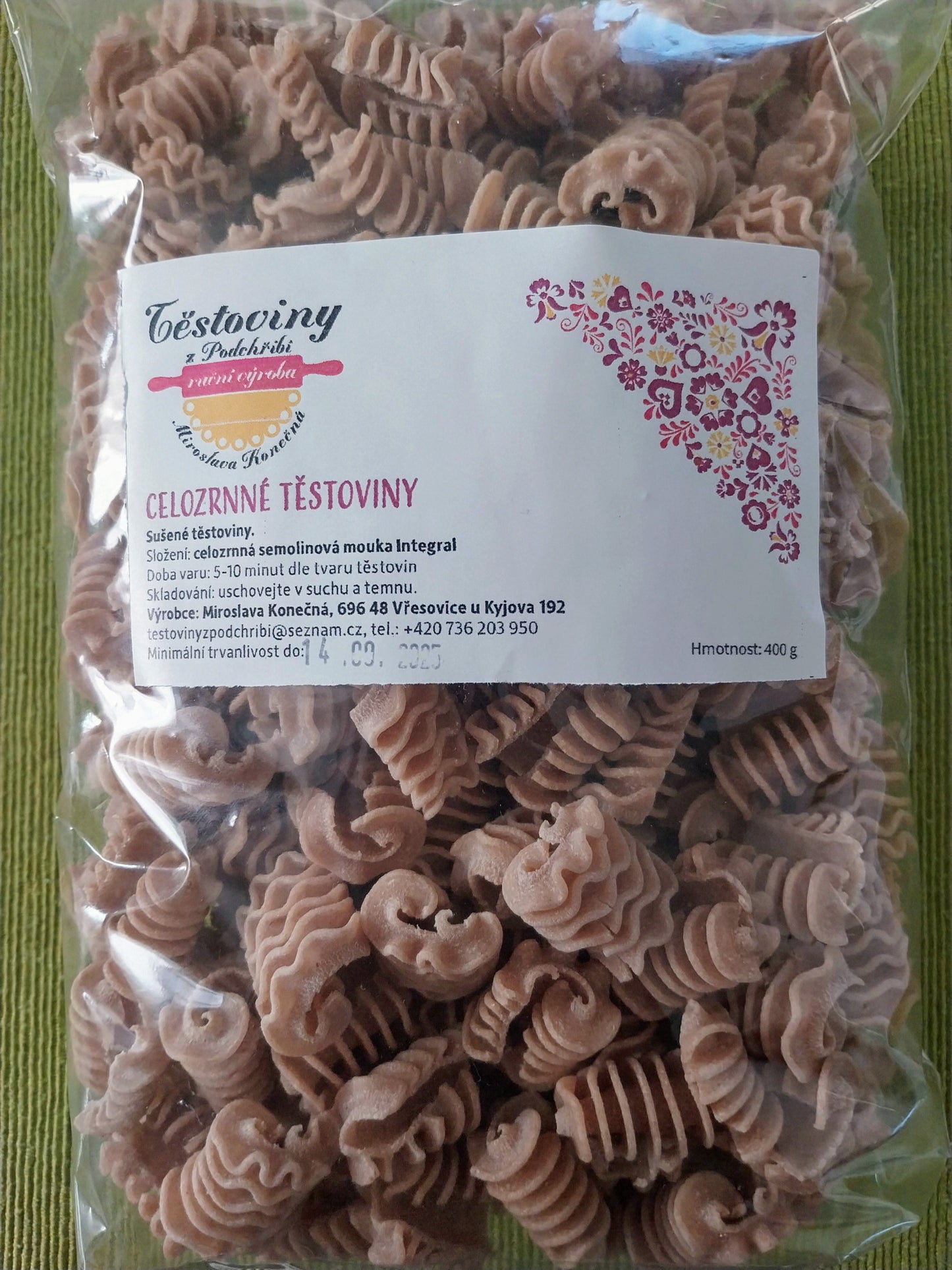 Celozrnné semolinové radiatori 400g