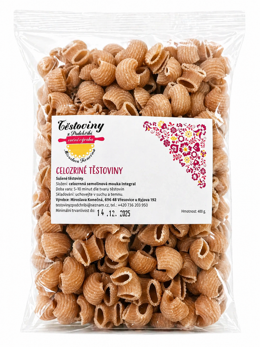 Celozrnné makarony 400g