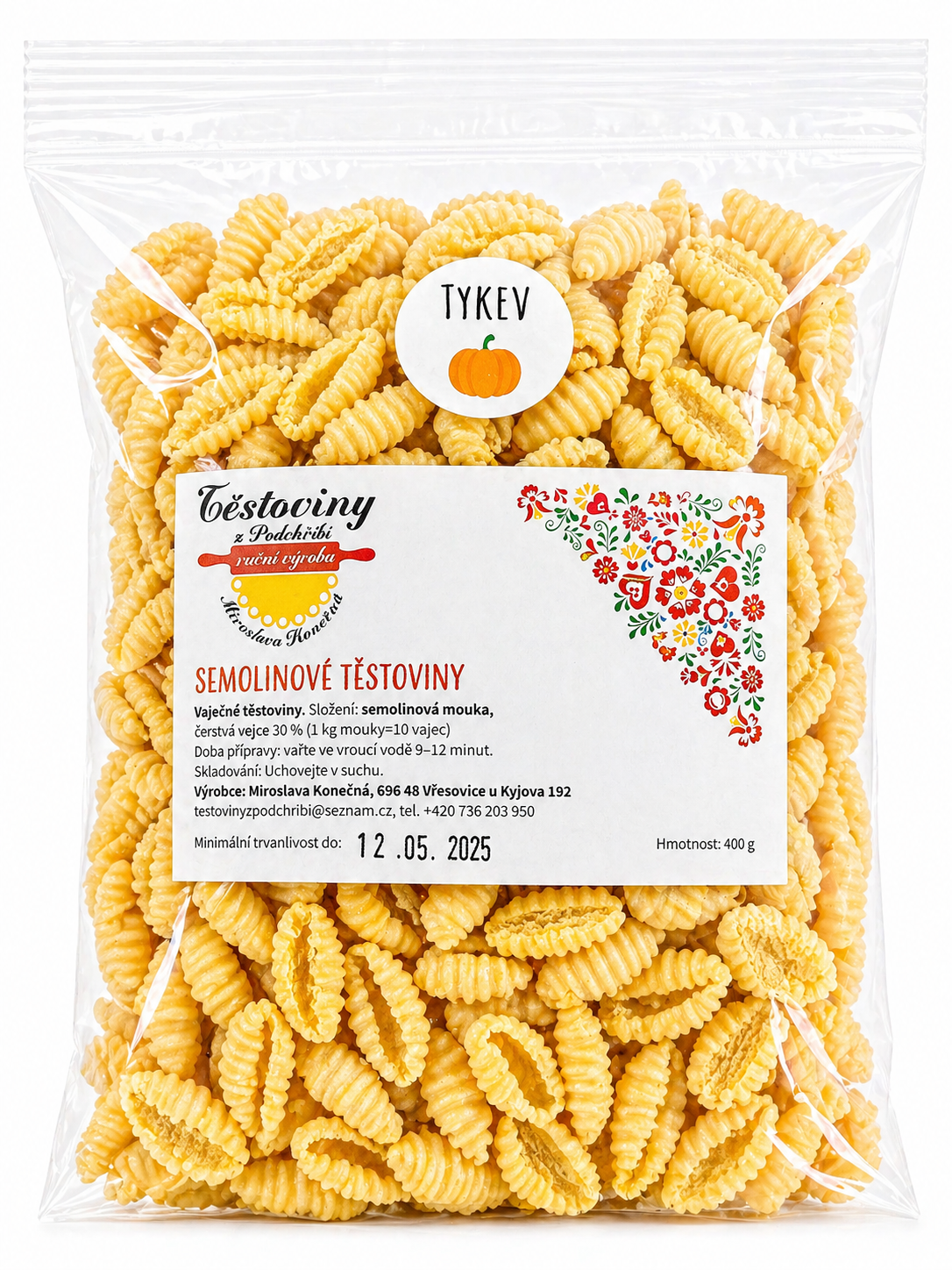 Semolinové Mušle dýňové 400g
