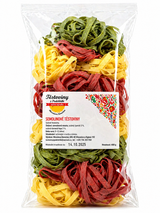 Semolinové tagliatelle trio mix 400g